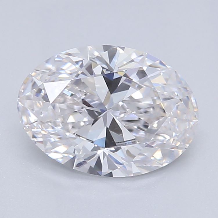 0.61 Carat Oval Lab Diamond with  Cut Diamond in 14KT  view 1
