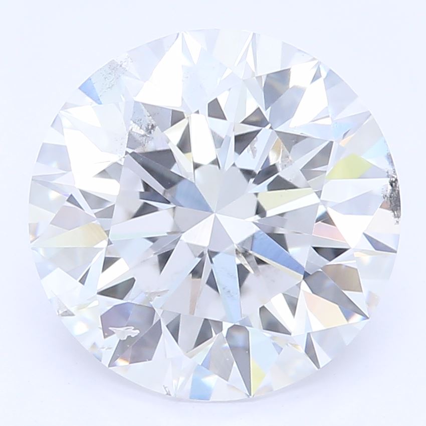 2.01 Carat Round Lab Diamond & 2.01 Carat Round Lab Diamond with  Cut Diamond in 14KT  view 1
