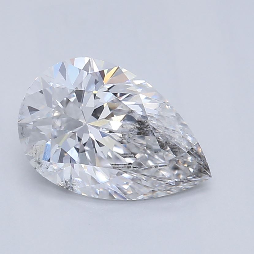 0.61 Carat Pear Lab Diamond with  Cut Diamond in 14KT  view 1

