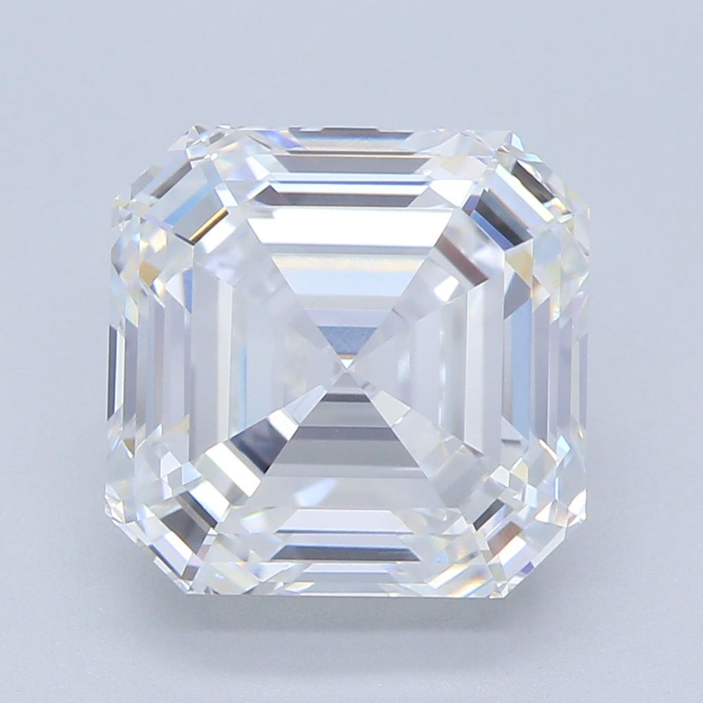 3.04 Carat Asscher Lab Diamond with  Cut Diamond in 14KT  view 1
