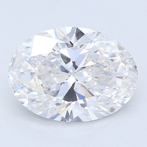 0.5 Carat Oval Lab Diamond with  Cut Diamond in 14KT  view 1
