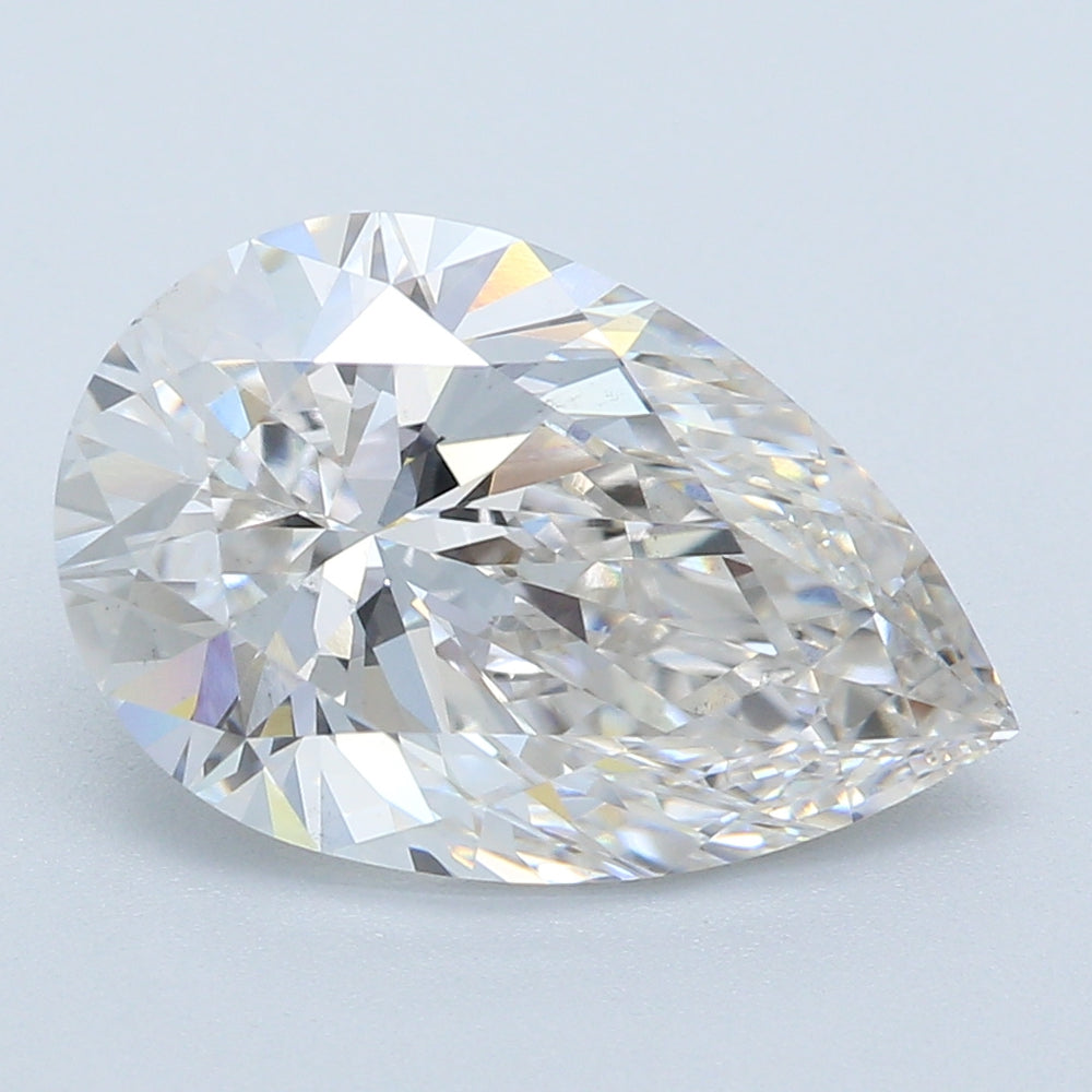 2.11 Carat Pear Lab Diamond with  Cut Diamond in 14KT  view 1
