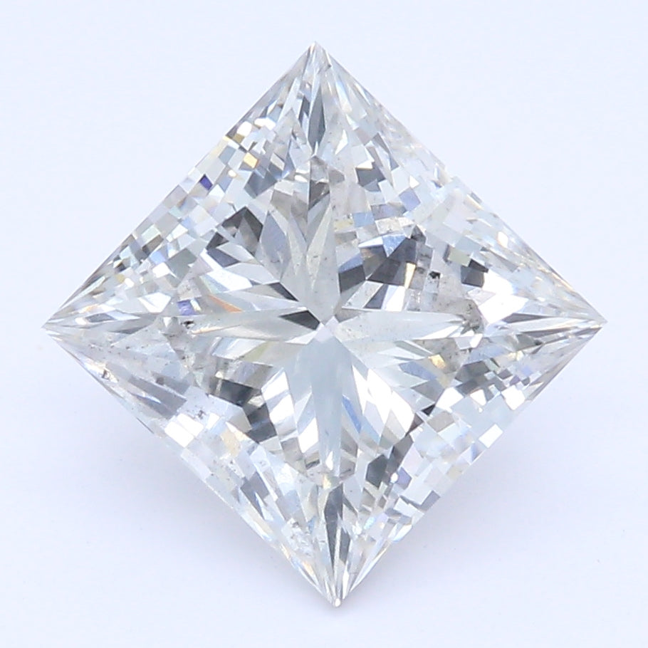 1.52 Carat Princess Lab Diamond with  Cut Diamond in 14KT  view 1
