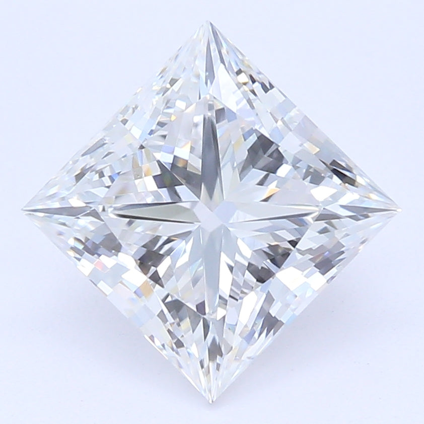 1.53 Carat Princess Lab Diamond with  Cut Diamond in 14KT  view 1
