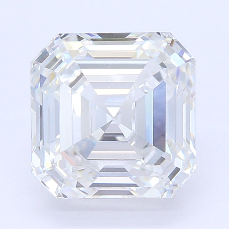 1.56 Carat Asscher Lab Diamond with  Cut Diamond in 14KT  view 1
