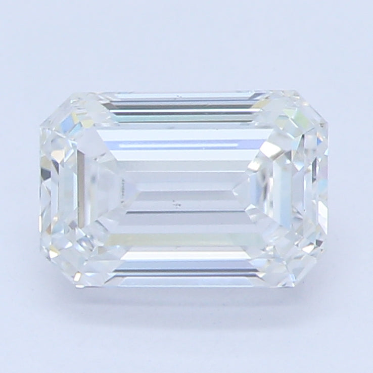 0.91 Carat Emerald Lab Diamond with  Cut Diamond in 14KT  view 1
