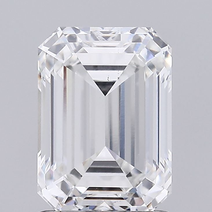 1.73 Carat Emerald Lab Diamond with  Cut Diamond in 14KT  view 1
