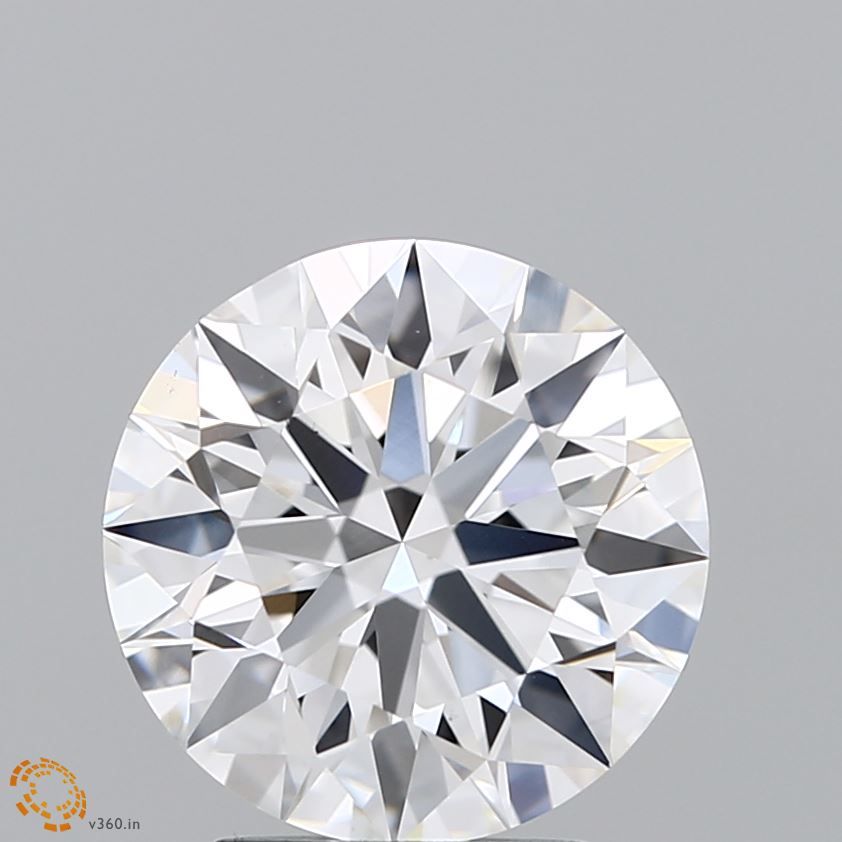 3.22 Carat Round Lab Diamond with  Cut Diamond in 14KT  view 1
