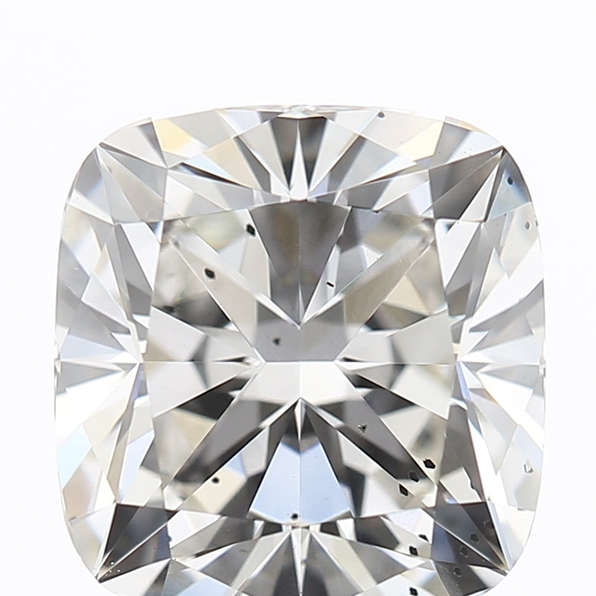 2.55 Carat Cushion Lab Diamond with  Cut Diamond in 14KT  view 1
