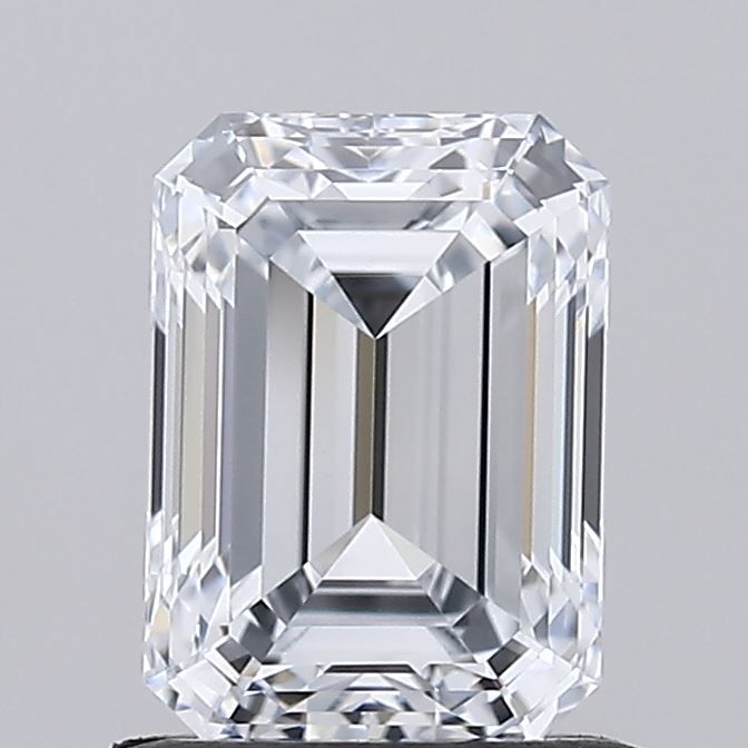 1.0 Carat Emerald Lab Diamond with  Cut Diamond in 14KT  view 1
