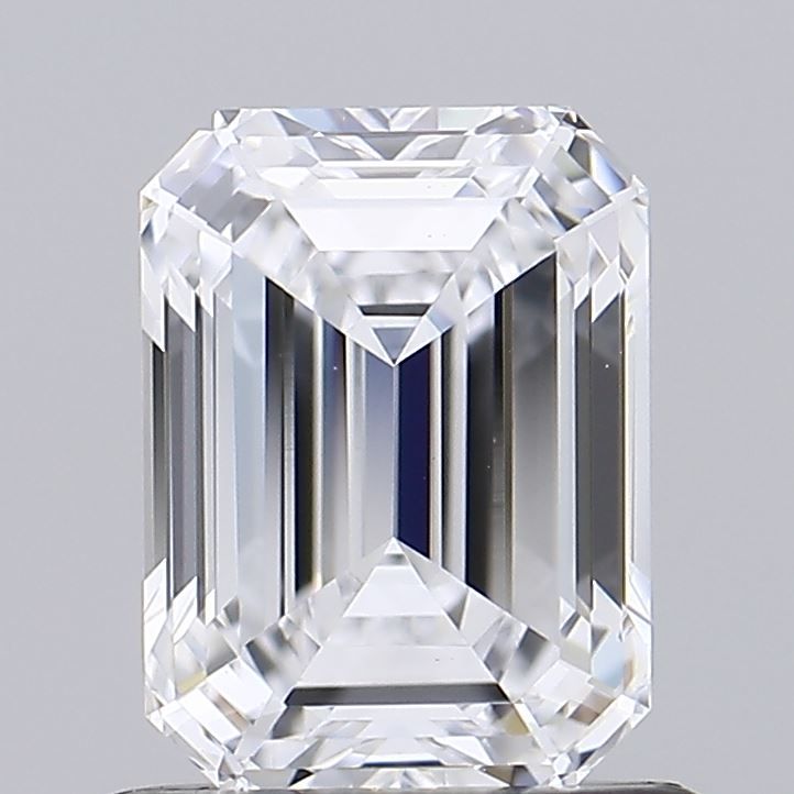 1.05 Carat Emerald Lab Diamond with  Cut Diamond in 14KT  view 1
