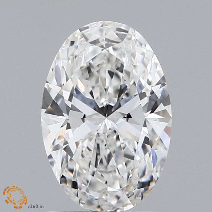 1.45 Carat Oval Lab Diamond with  Cut Diamond in 14KT  view 1
