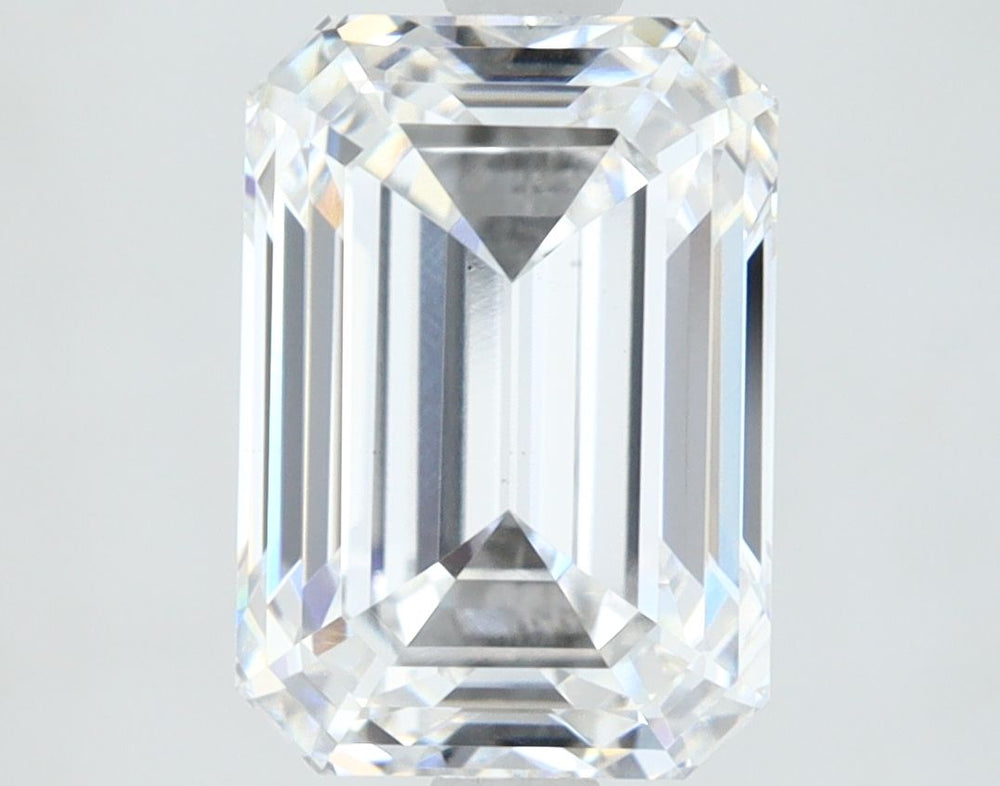 2.7 Carat Emerald Lab Diamond with  Cut Diamond in 14KT  view 1
