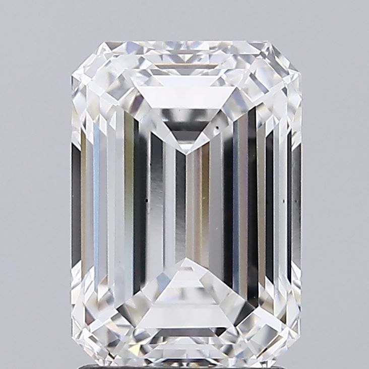 2.29 Carat Emerald Lab Diamond with  Cut Diamond in 14KT  view 1

