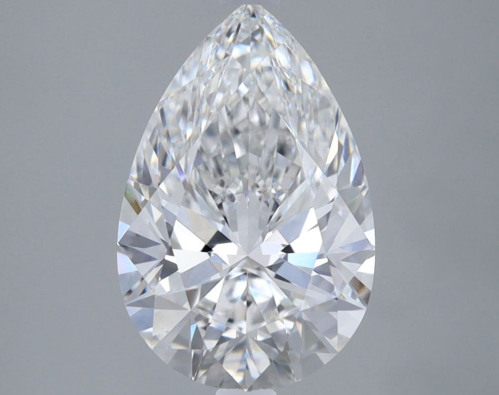 2.54 Carat Pear Lab Diamond with  Cut Diamond in 14KT  view 1
