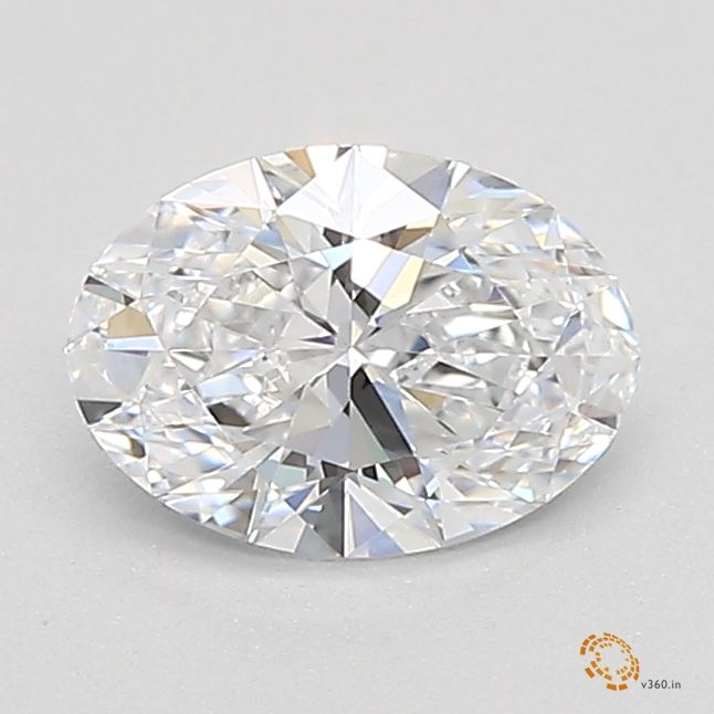 0.54 Carat Oval Lab Diamond with  Cut Diamond in 14KT  view 1
