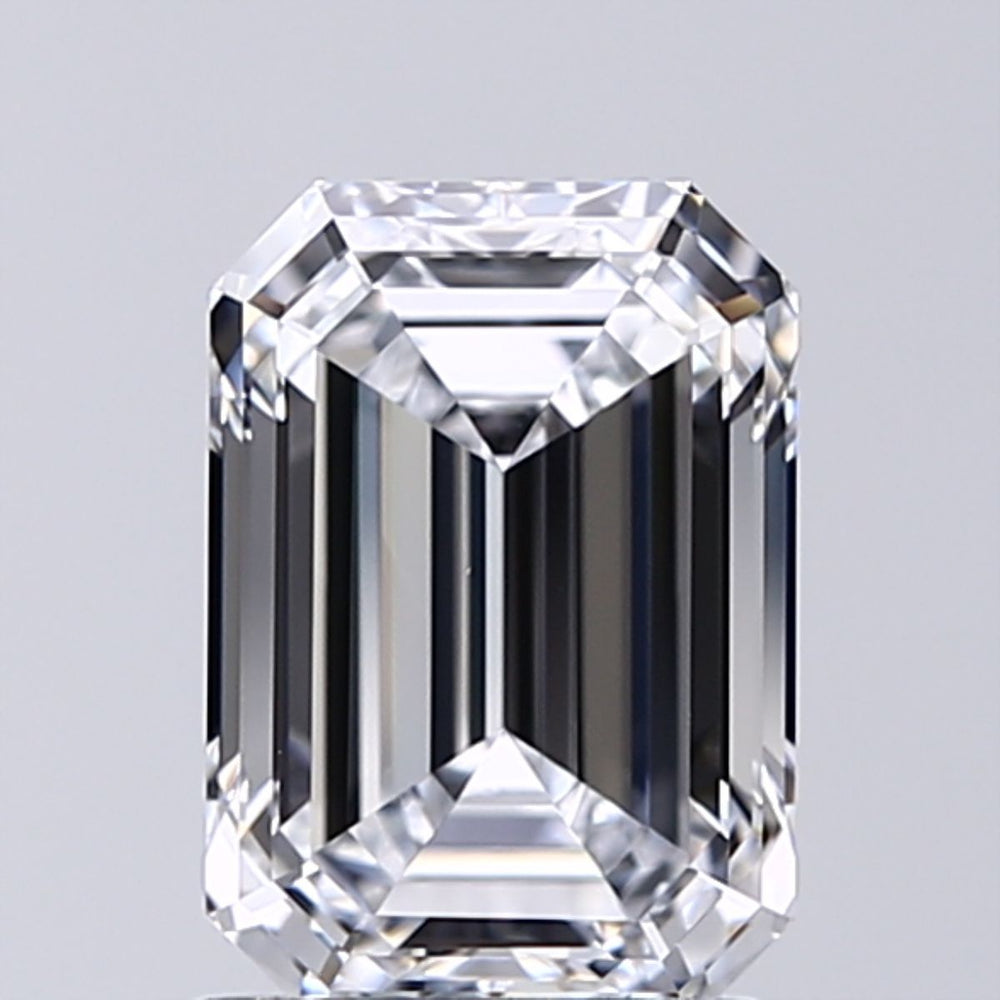 1.51 Carat Emerald Lab Diamond with  Cut Diamond in 14KT  view 1
