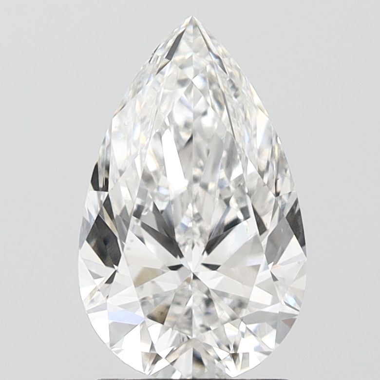 2.04 Carat Pear Lab Diamond with  Cut Diamond in 14KT  view 1
