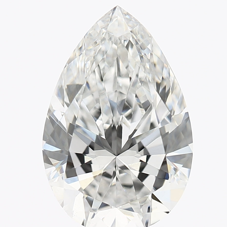 3.0 Carat Pear Lab Diamond with  Cut Diamond in 14KT  view 1
