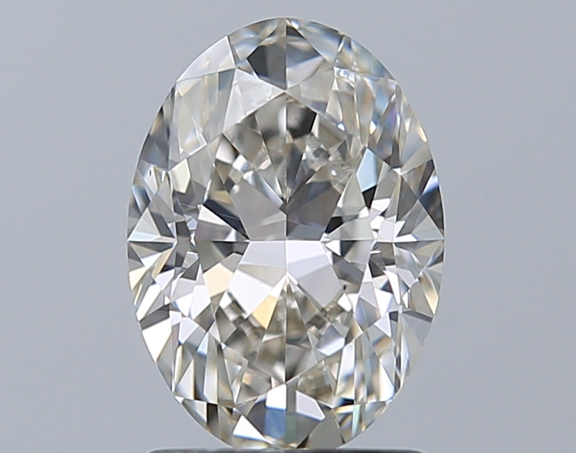 1.51 Carat Oval Natural Diamond with  Cut Diamond in 14KT  view 1
