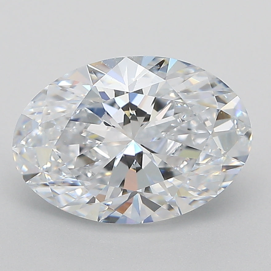 2.54 Carat Oval Lab Diamond with  Cut Diamond in 14KT  view 1
