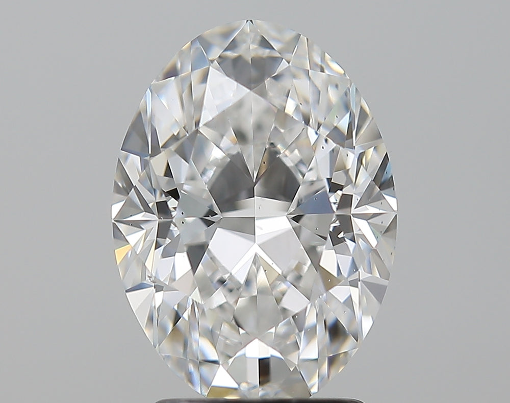 2.51 Carat Oval Natural Diamond with  Cut Diamond in 14KT  view 1
