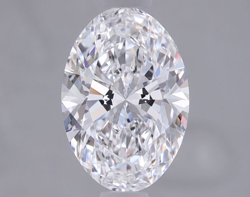 1.01 Carat Oval Lab Diamond with  Cut Diamond in 14KT  view 1
