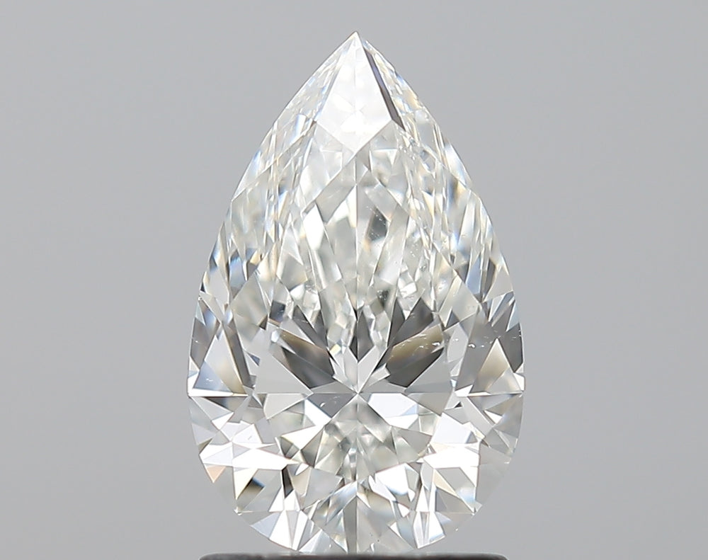 1.55 Carat Pear Natural Diamond with  Cut Diamond in 14KT  view 1
