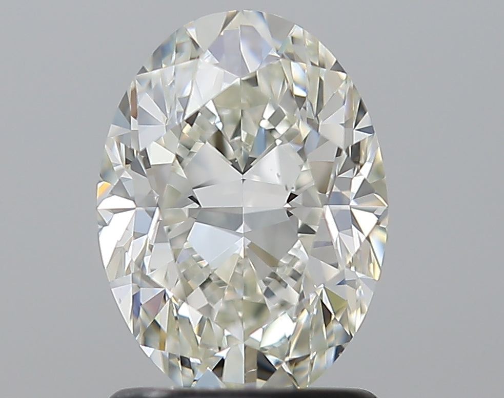 1.5 Carat Oval Natural Diamond with  Cut Diamond in 14KT  view 1
