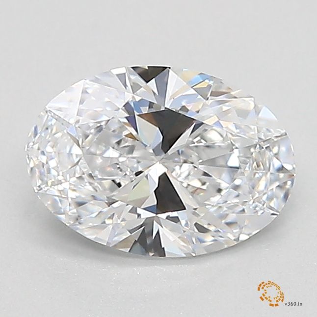 0.55 Carat Oval Lab Diamond with  Cut Diamond in 14KT  view 1
