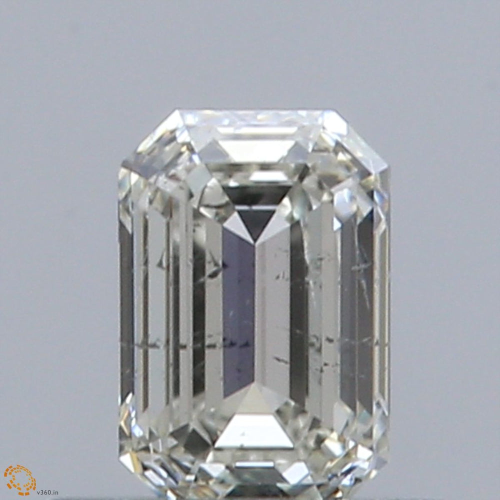 0.5 Carat Emerald Natural Diamond with  Cut Diamond in 14KT  view 1
