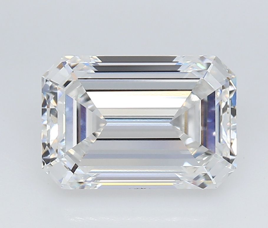 3.38 Carat Emerald Lab Diamond with  Cut Diamond in 14KT  view 1
