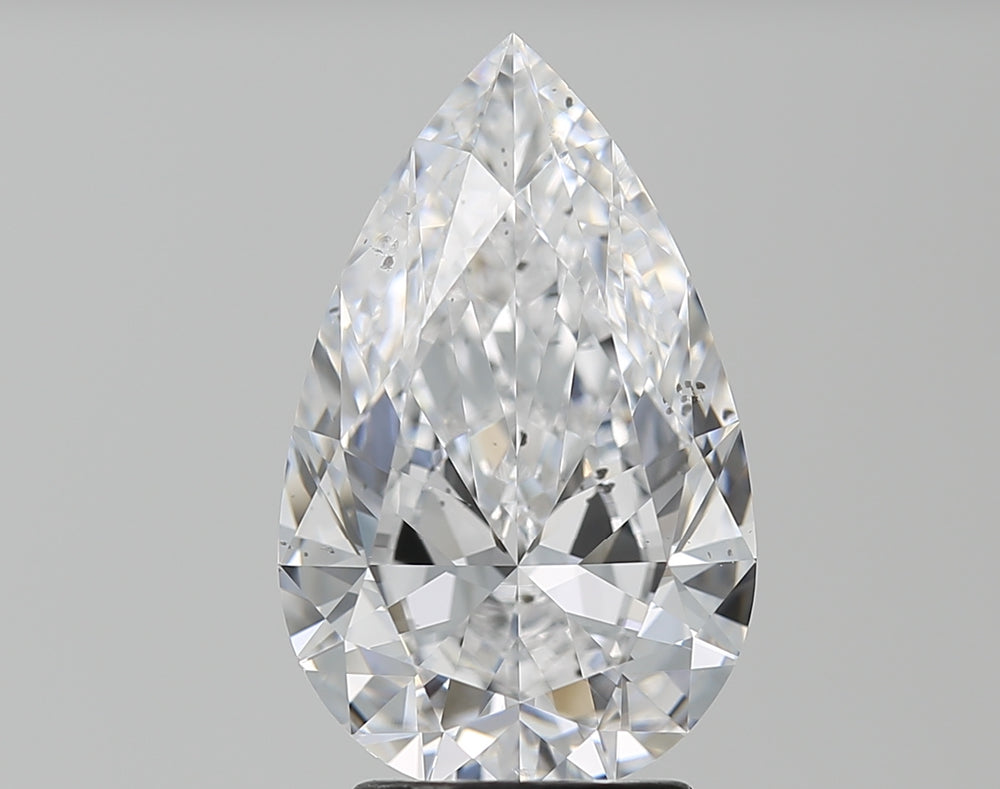 3.0 Carat Pear Natural Diamond with  Cut Diamond in 14KT  view 1
