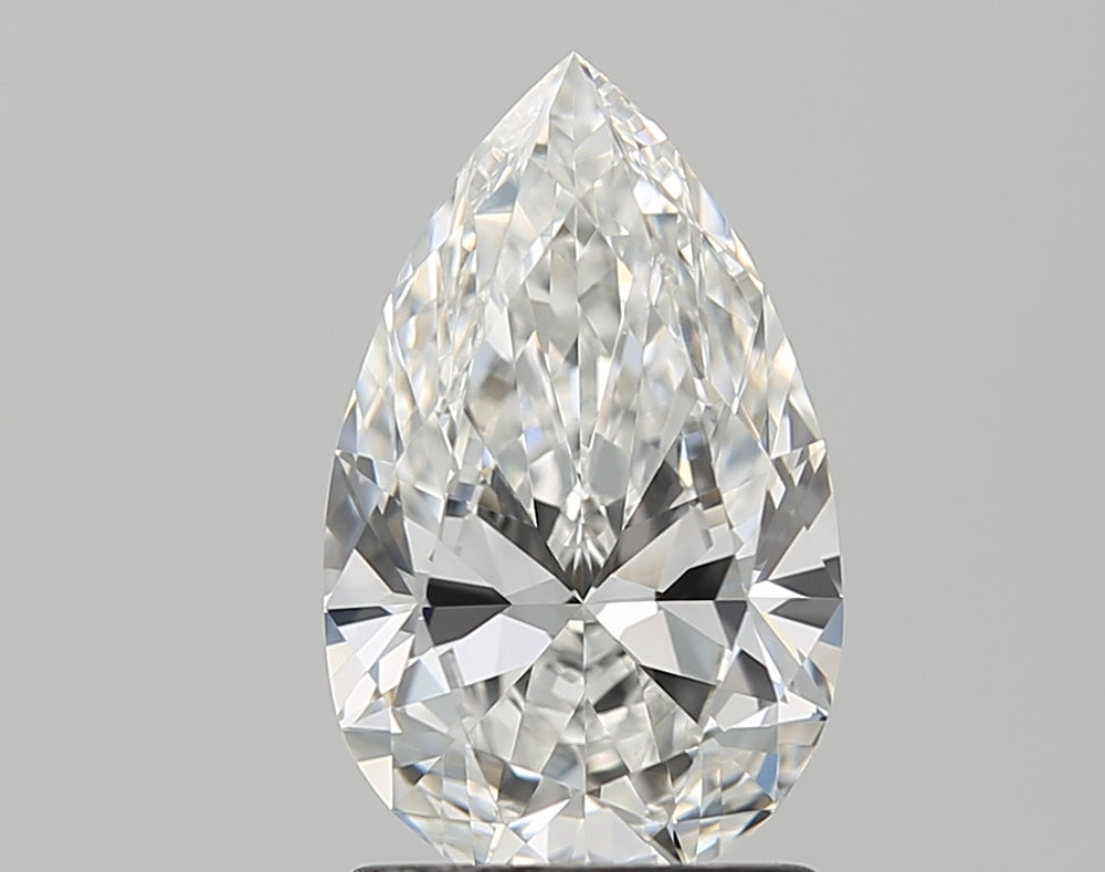 1.51 Carat Pear Natural Diamond with  Cut Diamond in 14KT  view 1
