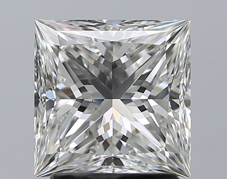 2.06 Carat Princess Natural Diamond with  Cut Diamond in 14KT  view 1
