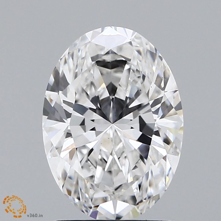 1.91 Carat Oval Lab Diamond with  Cut Diamond in 14KT  view 1
