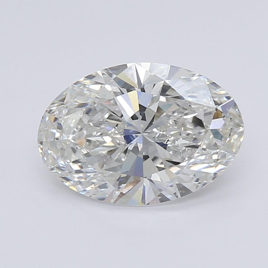 3.06 Carat Oval Lab Diamond with  Cut Diamond in 14KT  view 1
