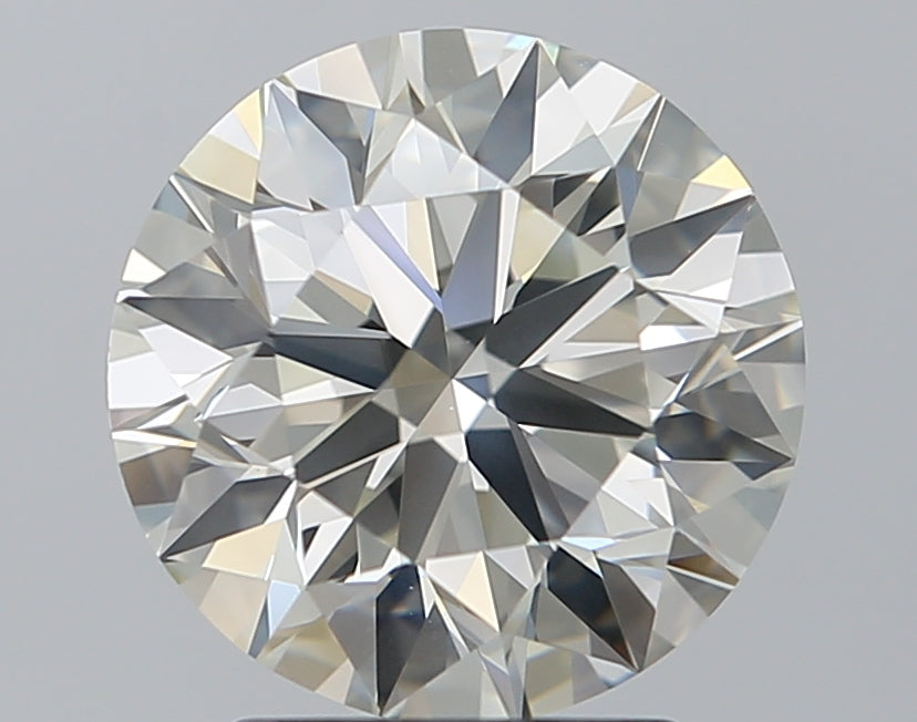 2.56 Carat Round Natural Diamond with  Cut Diamond in 14KT  view 1
