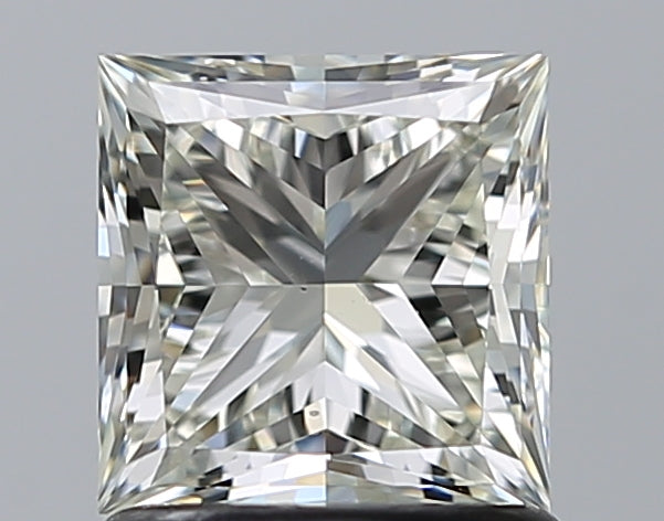1.25 Carat Princess Natural Diamond with  Cut Diamond in 14KT  view 1
