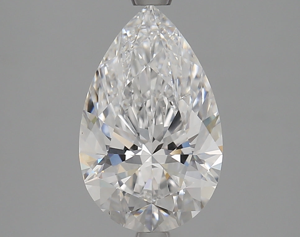 2.52 Carat Pear Lab Diamond with  Cut Diamond in 14KT  view 1
