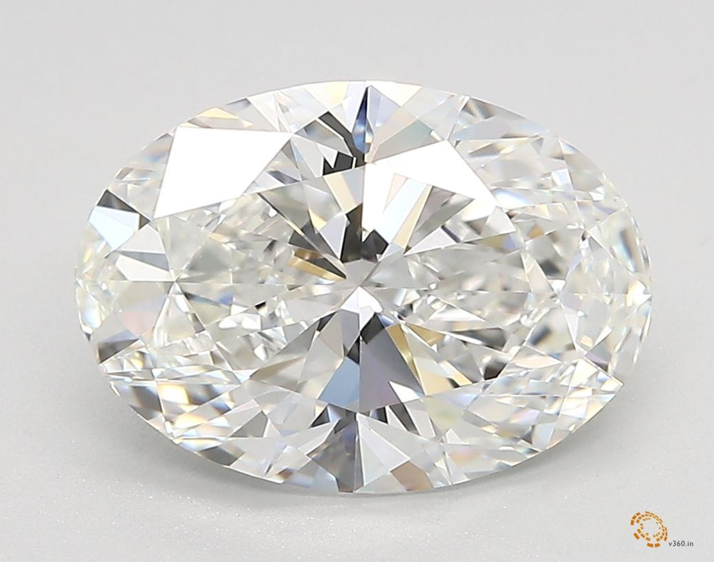 3.34 Carat Oval Lab Diamond with  Cut Diamond in 14KT  view 1
