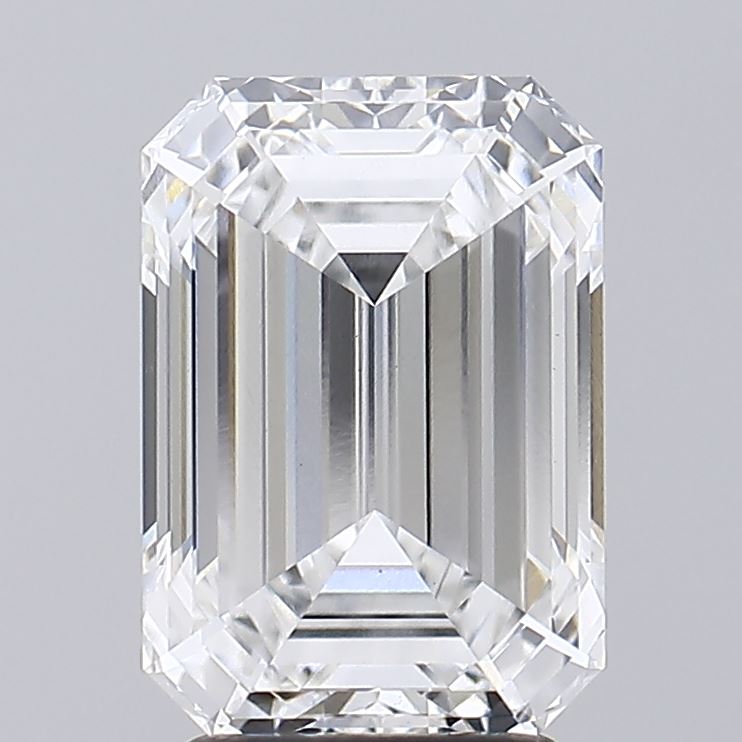 3.59 Carat Emerald Lab Diamond with  Cut Diamond in 14KT  view 1
