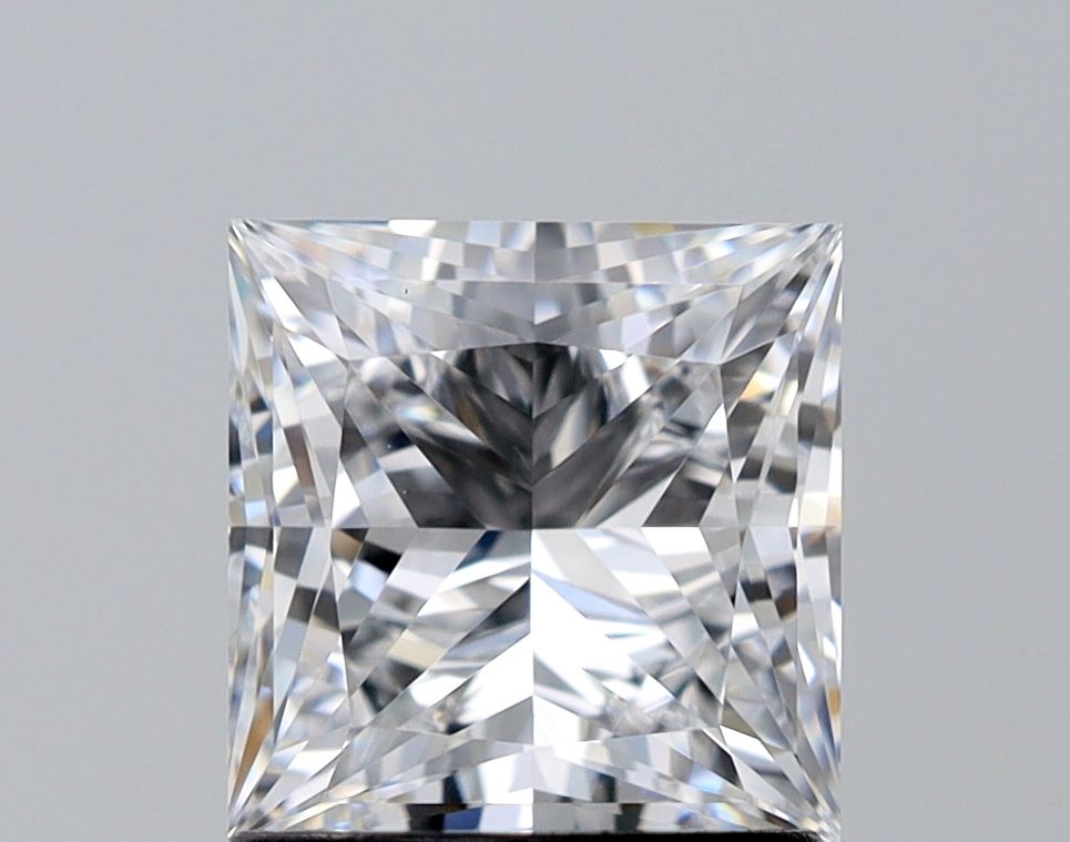 1.5 Carat Princess Lab Diamond with  Cut Diamond in 14KT  view 1
