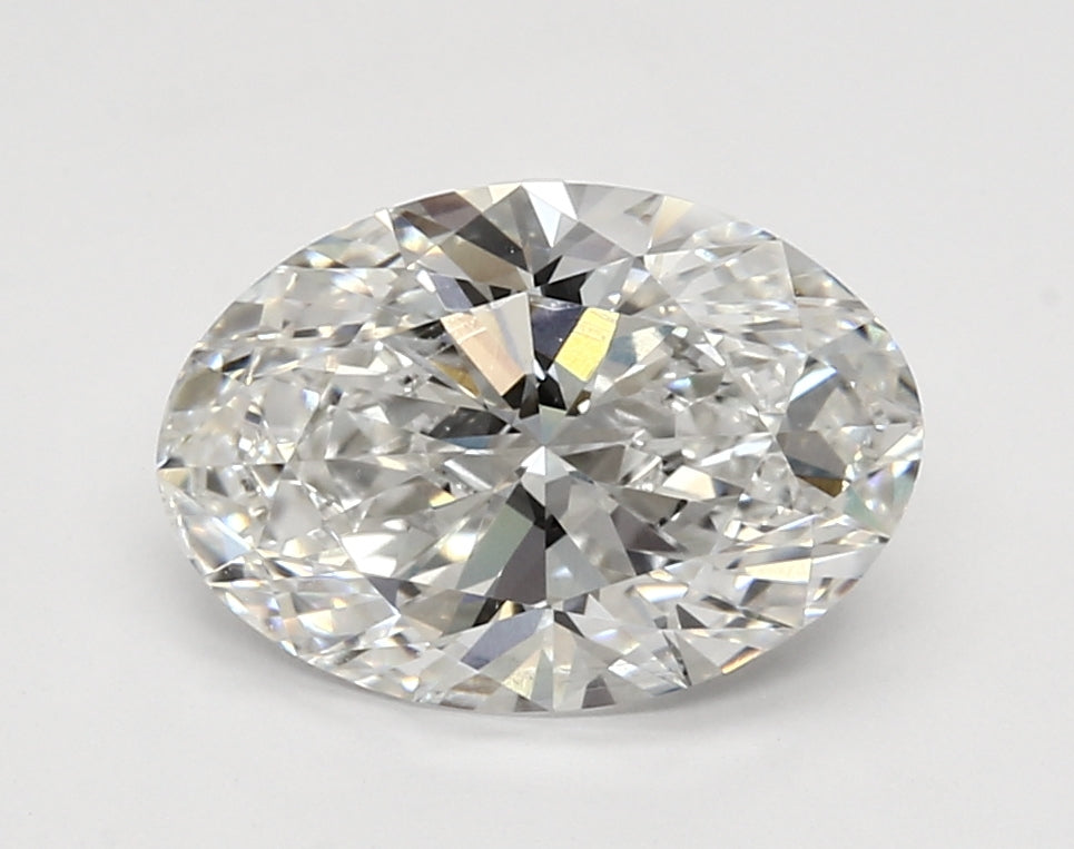 3.18 Carat Oval Lab Diamond with  Cut Diamond in 14KT  view 1
