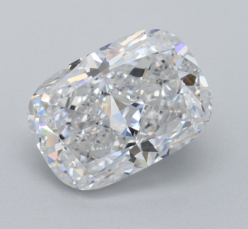 3.38 Carat Cushion Lab Diamond with  Cut Diamond in 14KT  view 1
