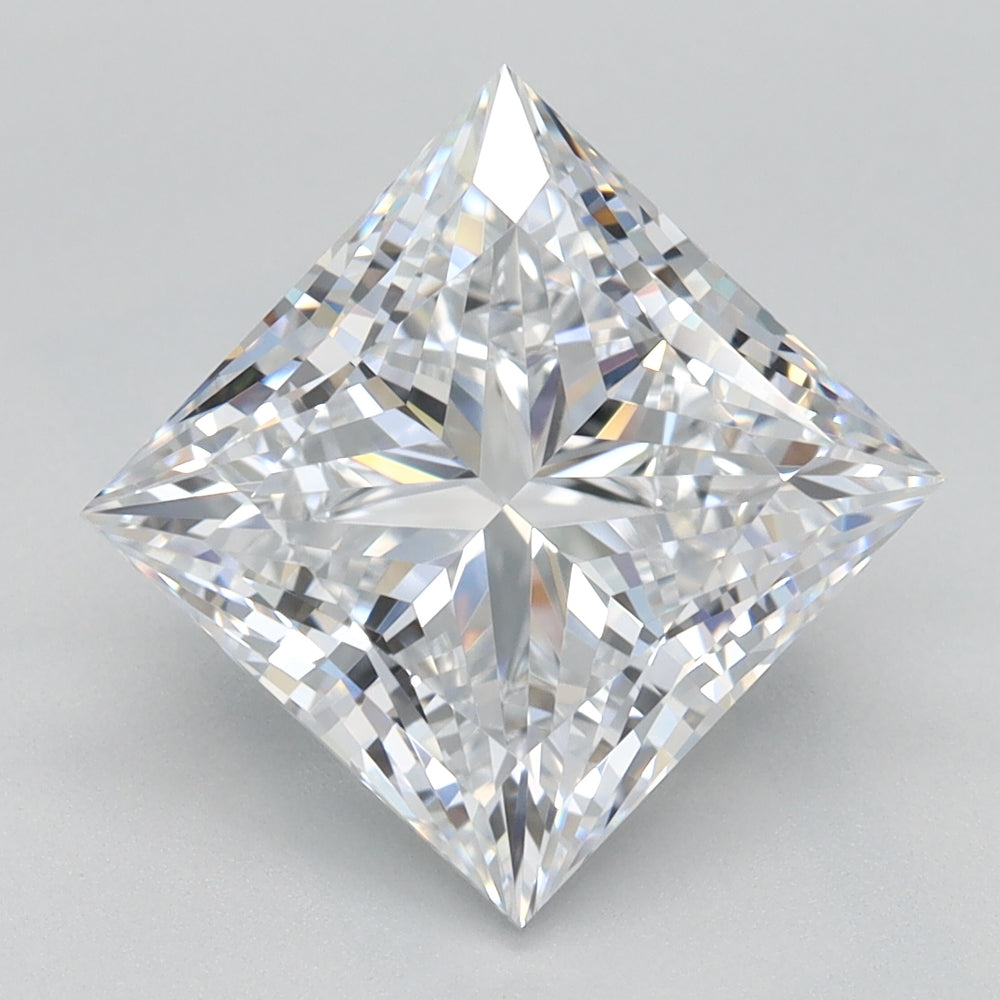 3.6 Carat Princess Lab Diamond with  Cut Diamond in 14KT  view 1
