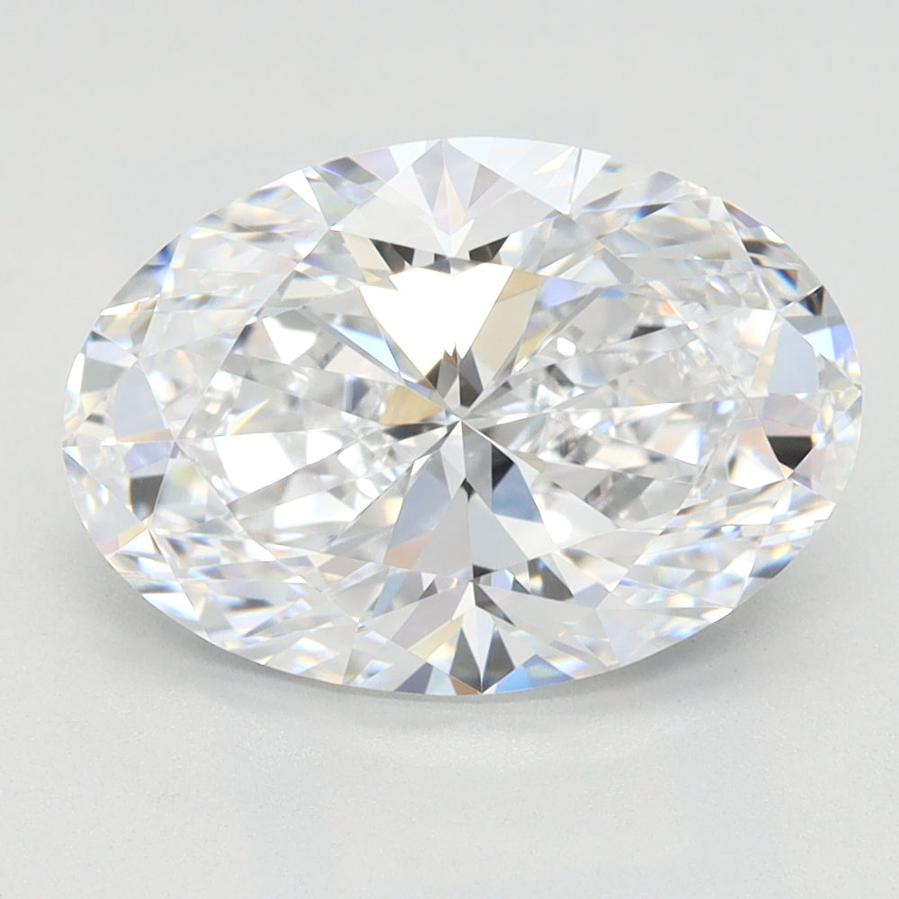 2.95 Carat Oval Lab Diamond with  Cut Diamond in 14KT  view 1
