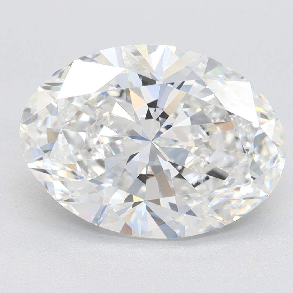 2.98 Carat Oval Lab Diamond with  Cut Diamond in 14KT  view 1
