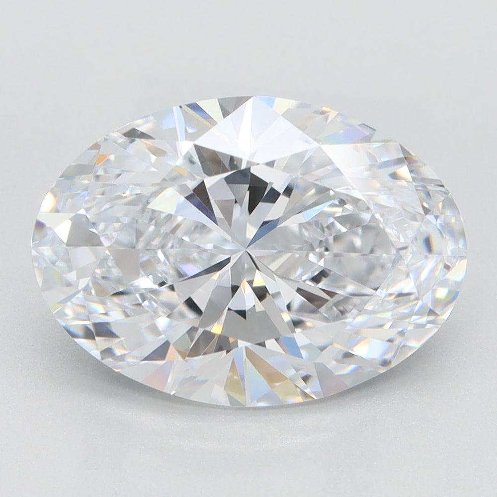 2.88 Carat Oval Lab Diamond with  Cut Diamond in 14KT  view 1
