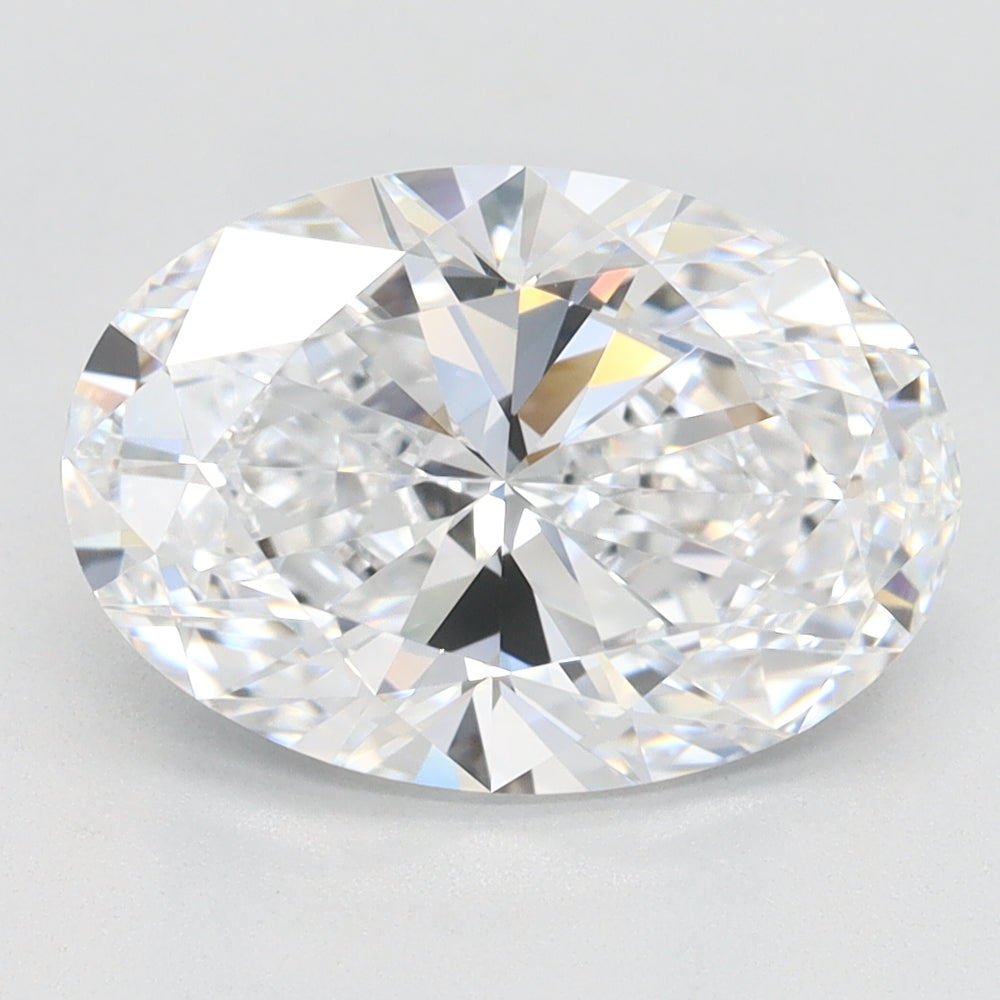 2.74 Carat Oval Lab Diamond with  Cut Diamond in 14KT  view 1

